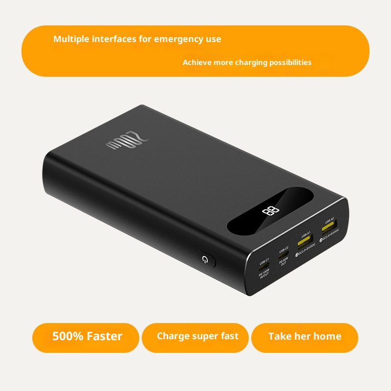 Power bank in lega di alluminio PD100W da 20000 mAh, esclusivo transfrontaliero di Techglobe, da 200 W, grande capacità_voghion.com