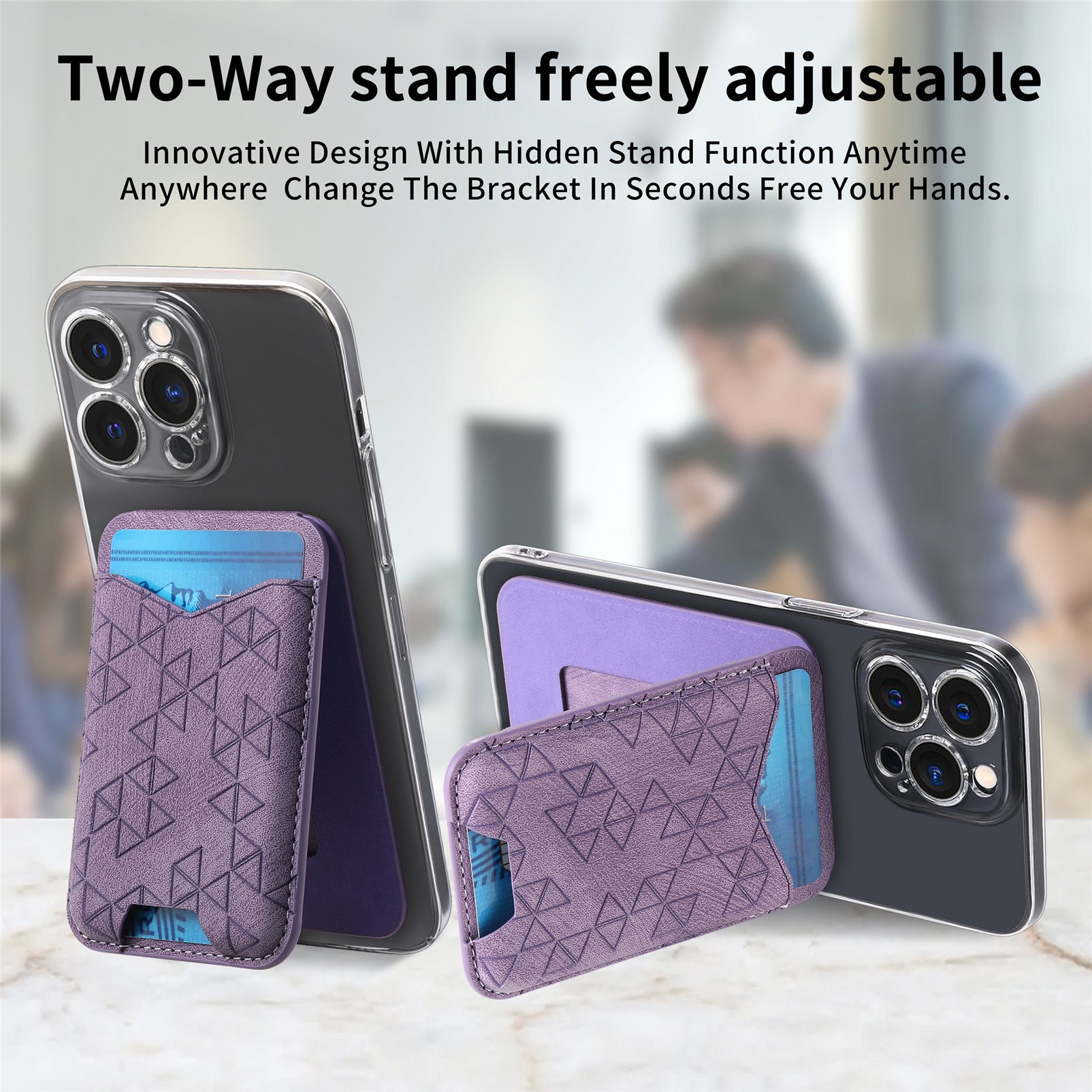 TechGlobe Cross-Border New A-Line Stand Multi-Functional Phone Holder Storage Insert Coin Clip Adhesive Sticker Card Case_voghion.com