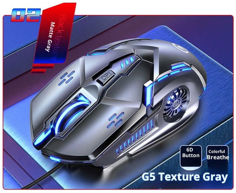 Techglobe G5 Wired Mouse Luminous Gaming E-sports Mechanical Silent Computer Accessories Cross-border Private Model_voghion.com