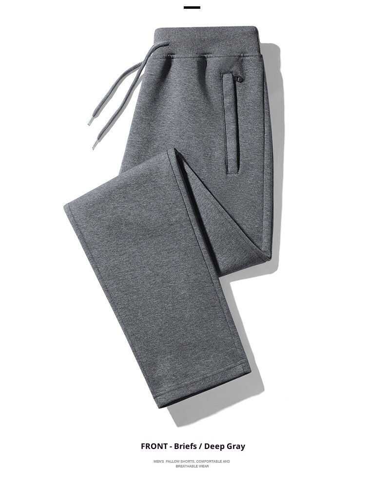 boy 2025 Autumn Winter Jogger Pure Cotton Casual Pants Men's Versatile Zipper Pocket Slim Fit Two-Slit_voghion.com