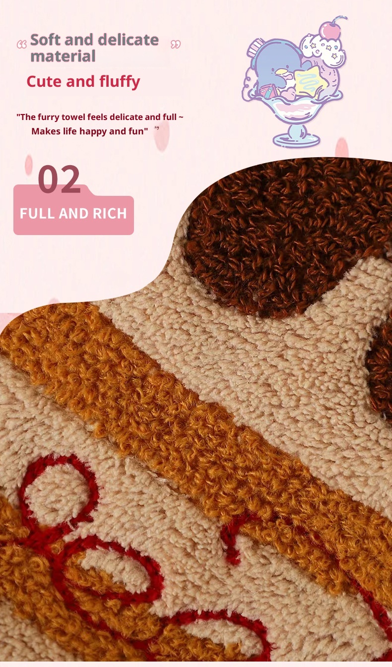 Lillian New Cartoon Cake Hanging Absorbent Thickened Quick-Dry Creative Dry Hand Towel For Children_voghion.com