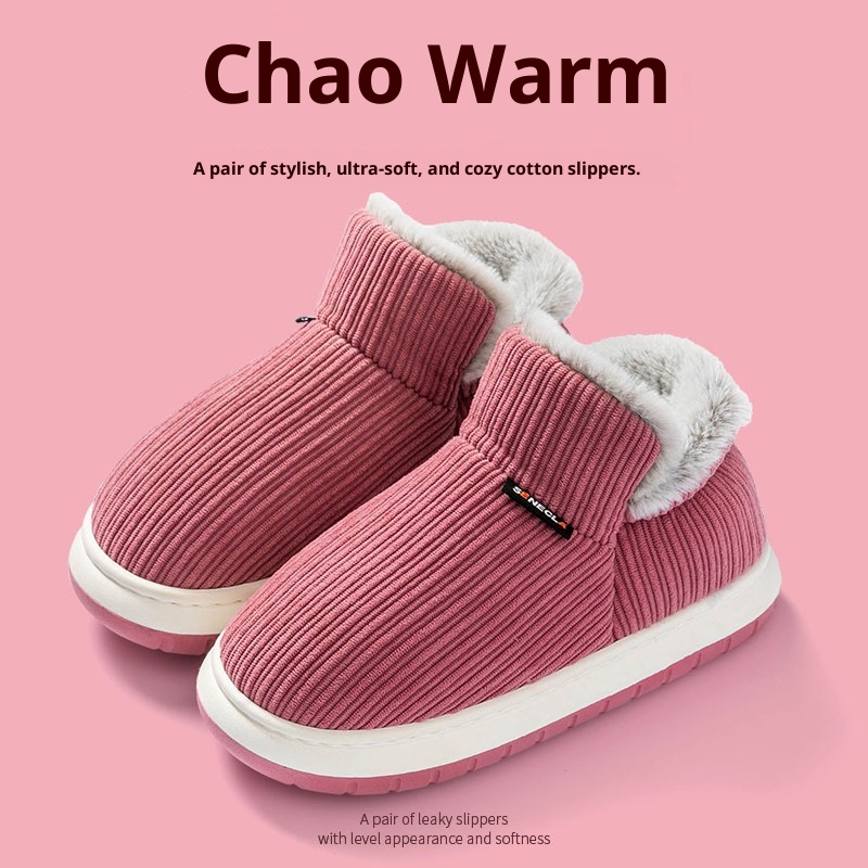 Zees Middle-aged And Women's Non-slip Soft Sole Winter Elderly Shoes With Fleece Lining, Thickened Warm Wrapped Heel,_voghion.com
