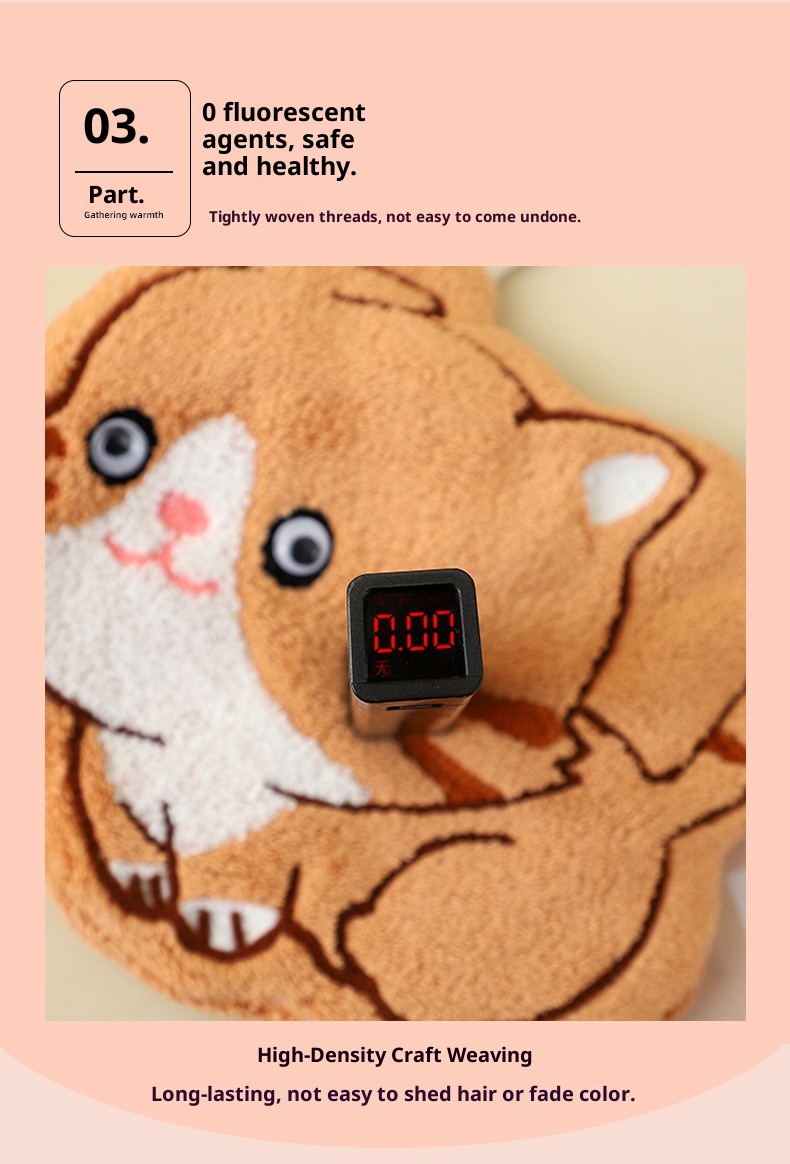 Lillian Factory In-Stock Cartoon Kitten Coral Fleece Hanging Hand Towel Bathroom Kitchen Cloth Wholesale_voghion.com