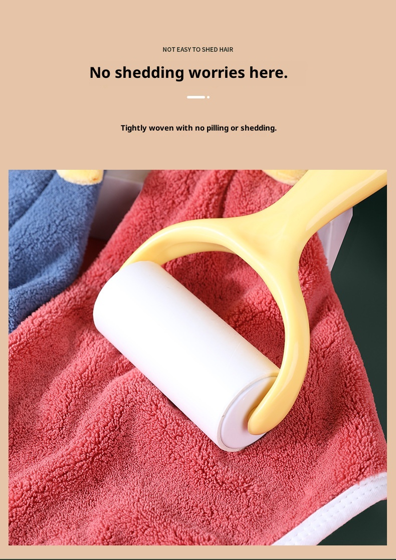 Lillian Rainy A-Class Coral Fleece Hand Face Cute Small Children's Square Towel Bathroom Kitchen Hanging Type_voghion.com