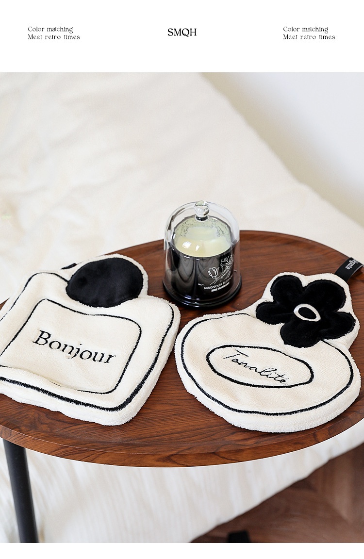 Lillian Original New Modern Simple Kitchen Bathroom White Absorbent Easy-to-Clean Soft Hangable Household Hand Towel_voghion.com