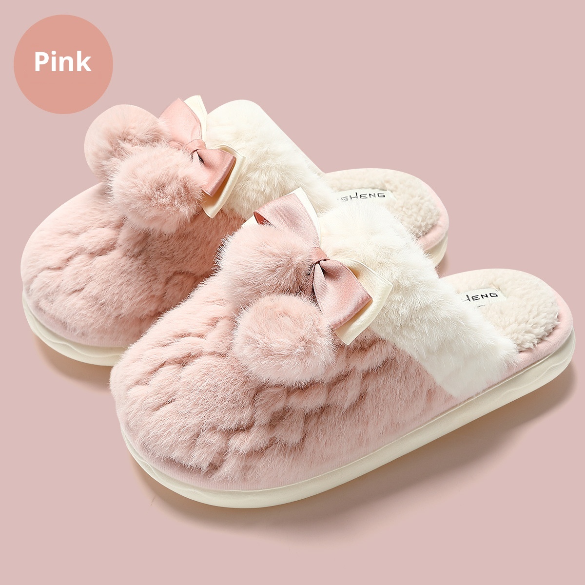 Zees Cute Women, Autumn And Winter 2024 New Indoor Warm Non-Slip Bedroom Home Cotton Slippers For Men_voghion.com