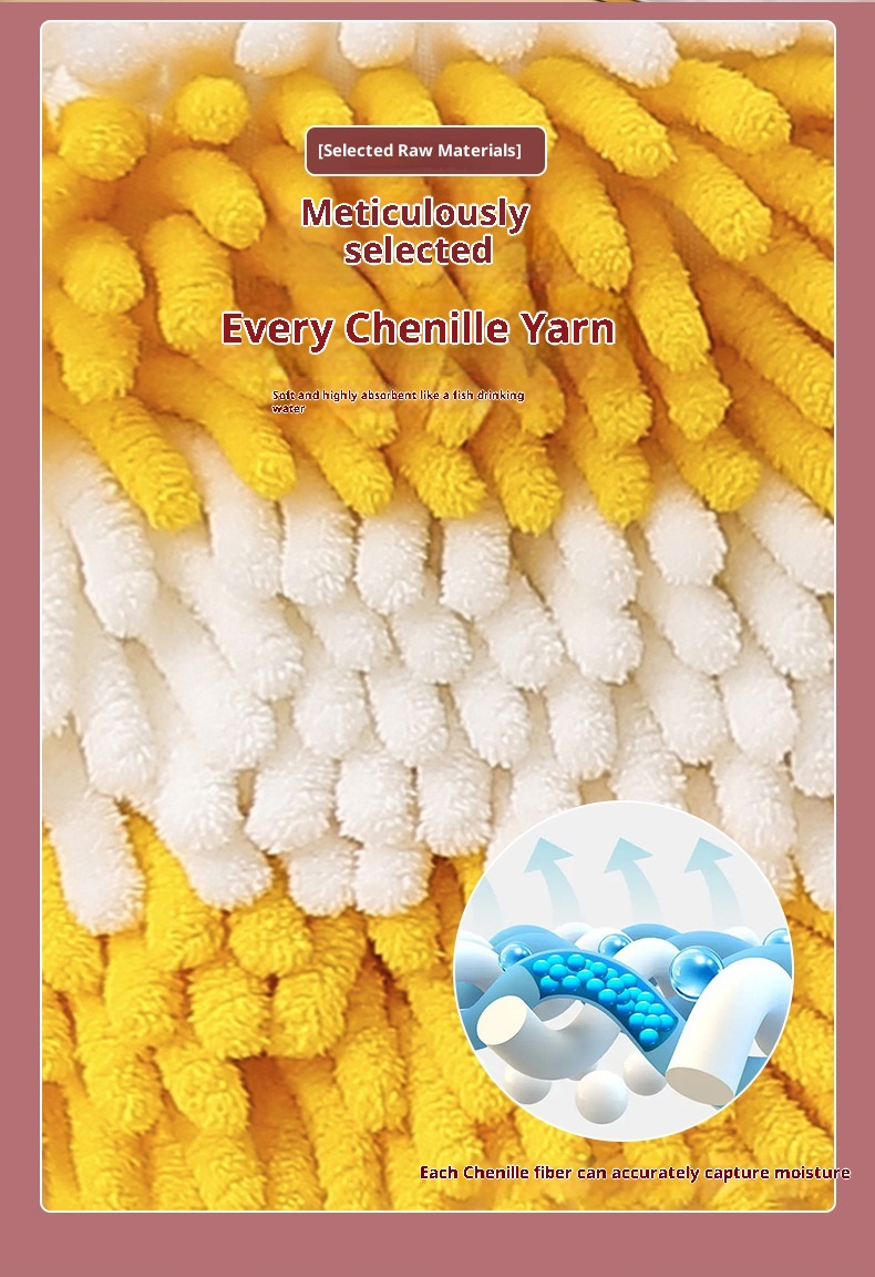 Lillian Rainbow Chenille Ball Hanging Home Kitchen Bathroom Creative Absorbent Cute Soft Hand Towel_voghion.com