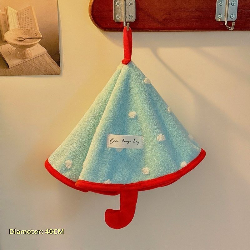 Mouchoir mignon Lillian pour salle de bain et cuisine, petit parapluie suspendu sans odeur, polaire corail super absorbante et épaisse_voghion.com
