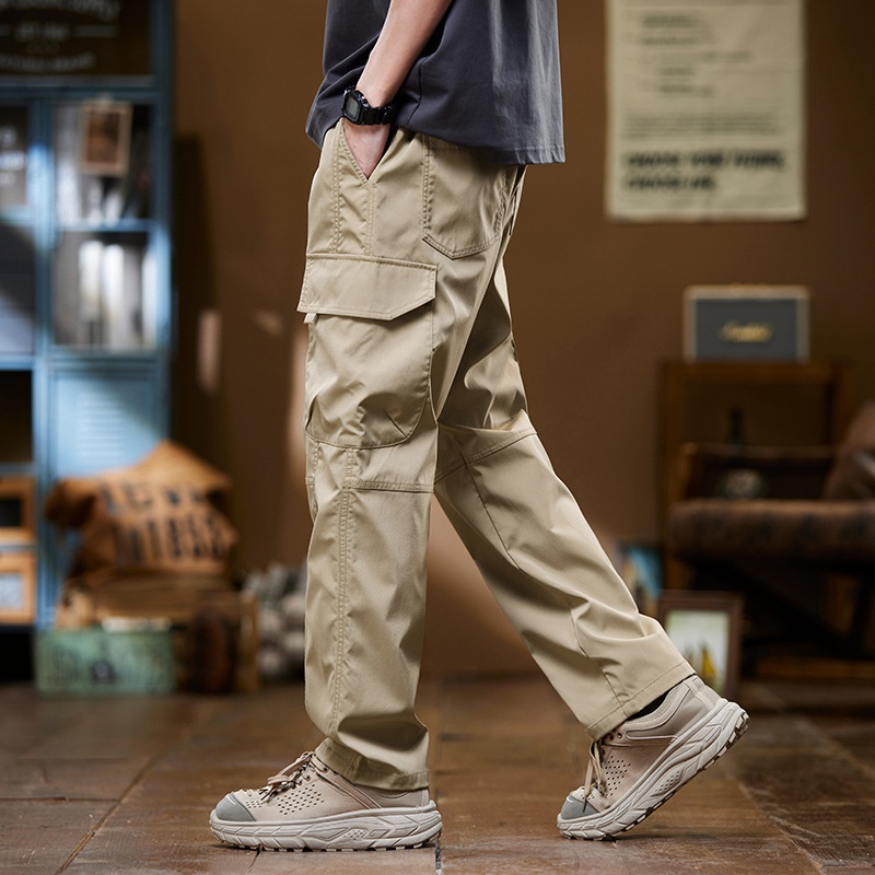 Pantaloni cargo da uomo in stile americano, primavera autunno, larghi, dritti, a gamba larga, 2024, alla moda, sportivi, casual, lunghi_voghion.com