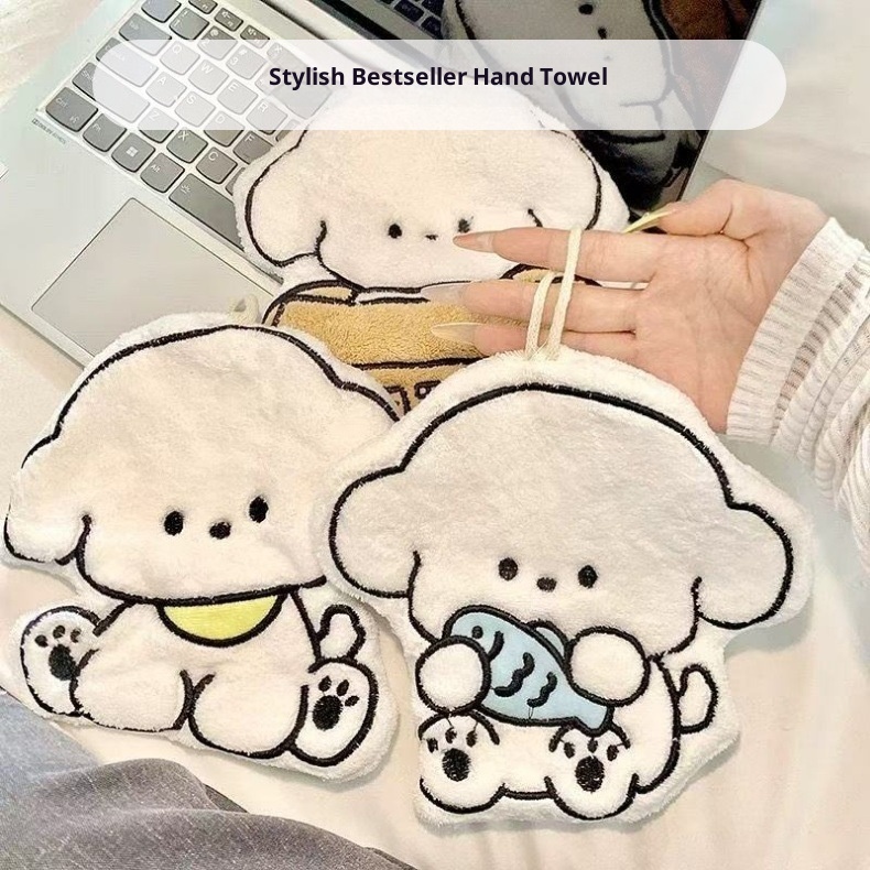 Lillian Kinderhersteller Großhandel Küchen Hängendes Korallenfleece Material Welpenhandtuch Weich Trocken Hand_voghion.com