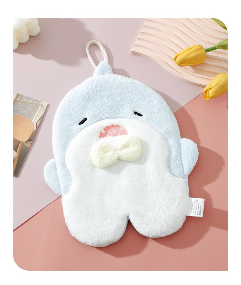 Lillian Hängendes, saugfähiges Handreinigungstuch mit niedlichem Cartoon-Motiv für Kinder, schnelltrocknendes Handtuch für Bad und Küche, Geschenkidee_voghion.com