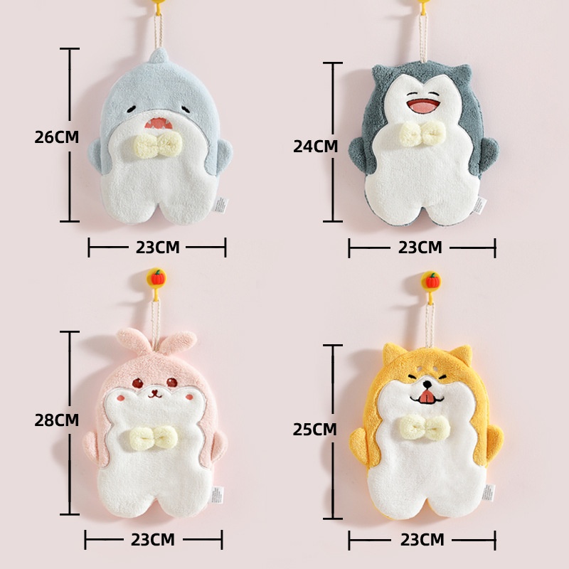 Lillian Hängendes, saugfähiges Handreinigungstuch mit niedlichem Cartoon-Motiv für Kinder, schnelltrocknendes Handtuch für Bad und Küche, Geschenkidee_voghion.com