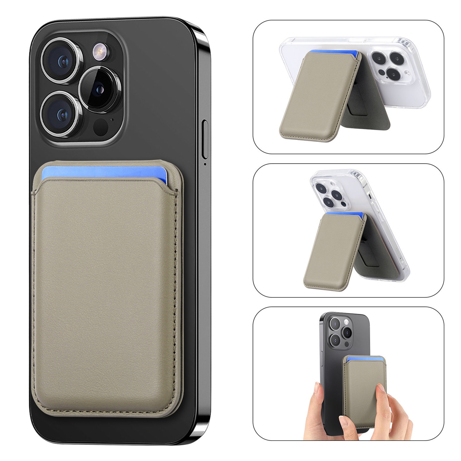 TechGlobe Modello personalizzato compatibile con iPhone 17 Pro Supporto magnetico resistente Porta carte di credito_voghion.com