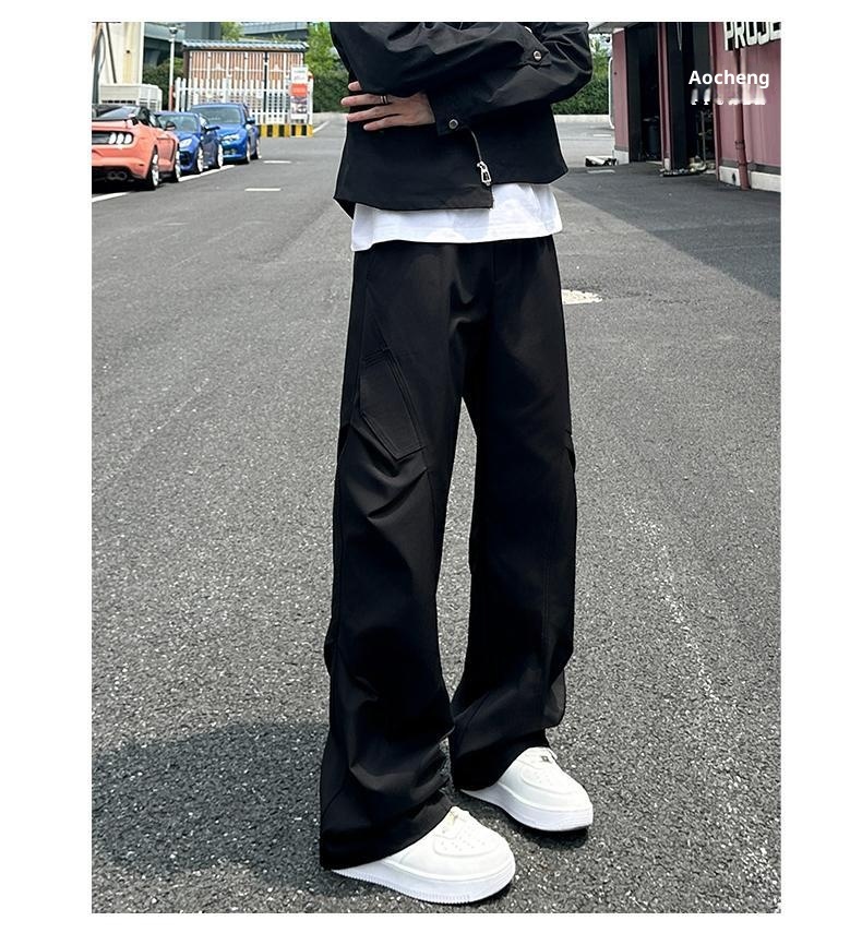 Pantaloni cargo da uomo in stile americano, autunno inverno, lavati, casual, dritti, alla moda, da paracadutista all'aperto, 2025_voghion.com