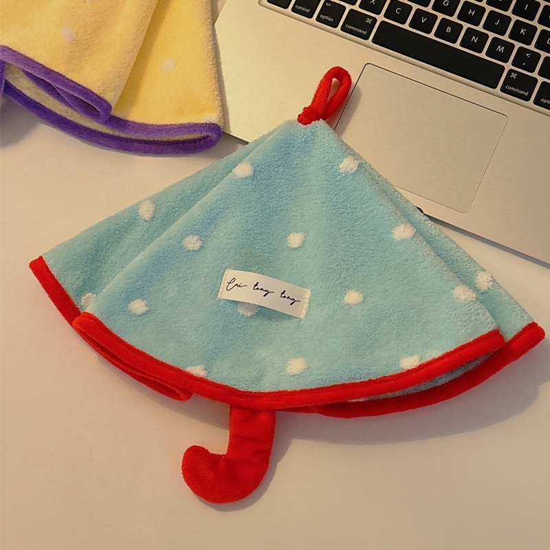 Mouchoir mignon Lillian pour salle de bain et cuisine, petit parapluie suspendu sans odeur, polaire corail super absorbante et épaisse_voghion.com