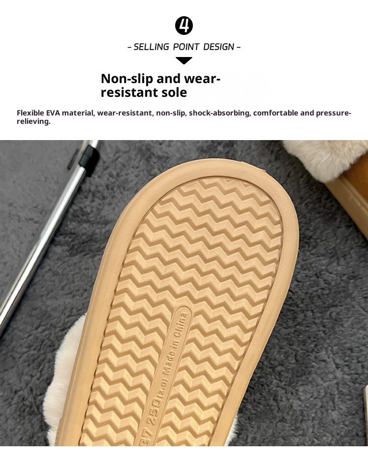 Zees Women's Cotton Autumn 2025 New Simple Fashion Indoor Home Non-Slip Furry Slippers Men Winter_voghion.com