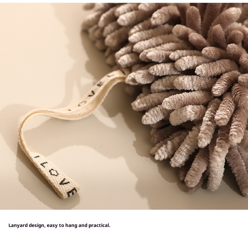 Lillian Chenille Kitchen Towel Hanging Cute Thick Cloth Bathroom Hand Ball Absorbent Quick-Dry_voghion.com