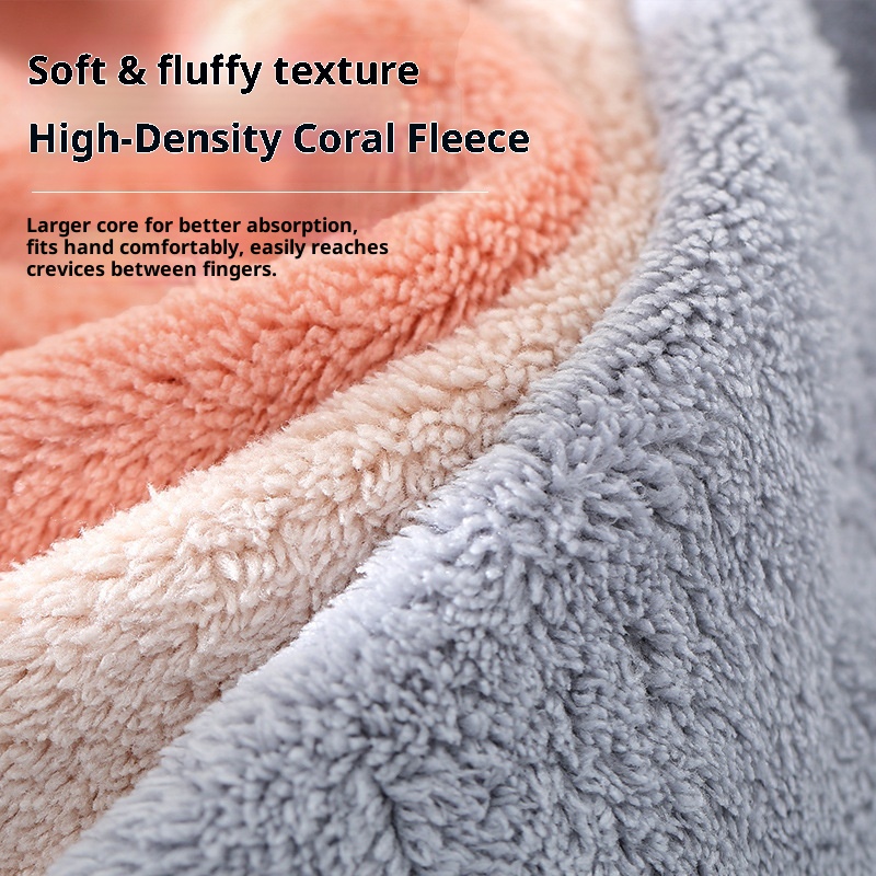 Lillian Korallenvlies Niedliches Katzen-Stickerei Hand Hängendes Saugfähiges Küchen-Badezimmer-Doppelverwendungs-Quadrathandtuch Großhandel_voghion.com