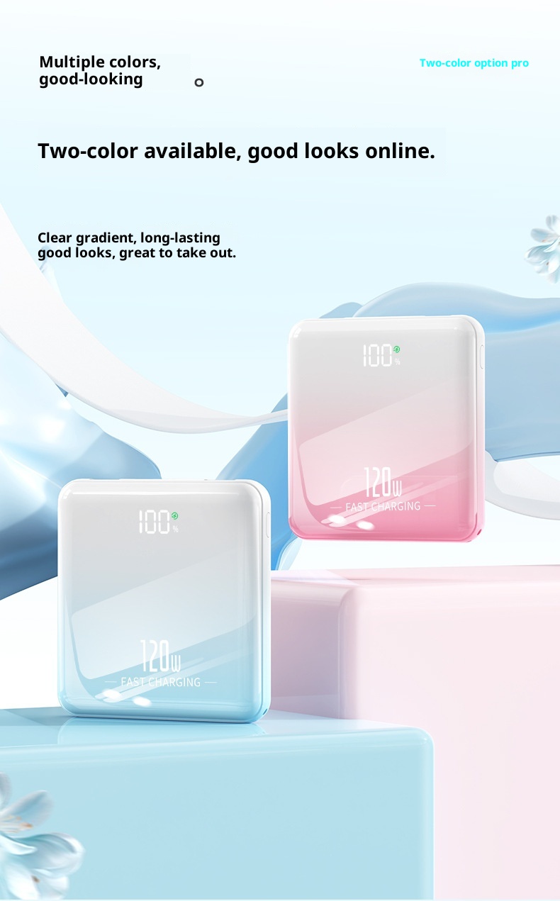 techglobe Cross-border Portable Compact Ultrathin Mini Fast Charging With Integrated Cable 20000mAh Large Capacity Mobile_voghion.com