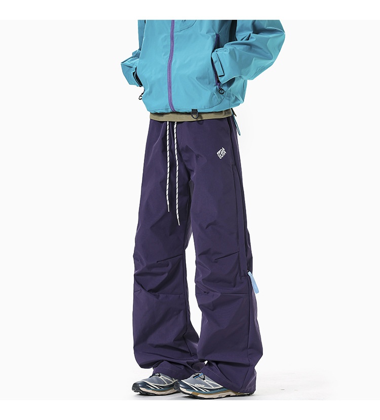 Pantaloni cargo da uomo larghi e dritti, stile giapponese, da escursionismo, antivento, per paracadutisti, pantaloni lunghi a gamba larga_voghion.com