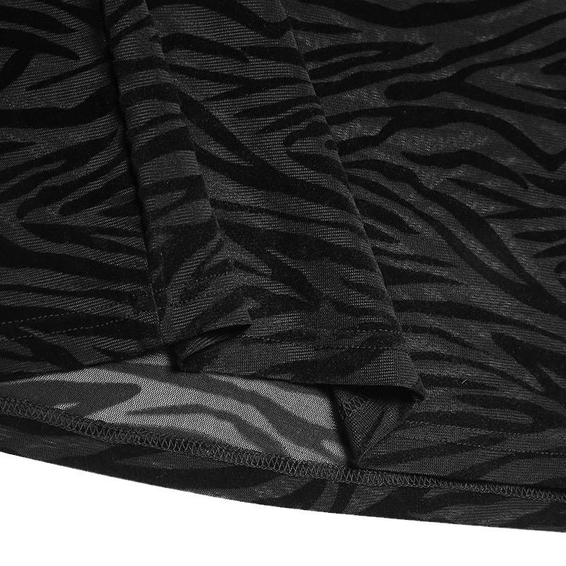 QFV507045555501<2 Cross-Border Spring Thin Zebra Pattern Stretch Inner Layer Base Shirt European And American Men's See-Through Tight High_voghion.com