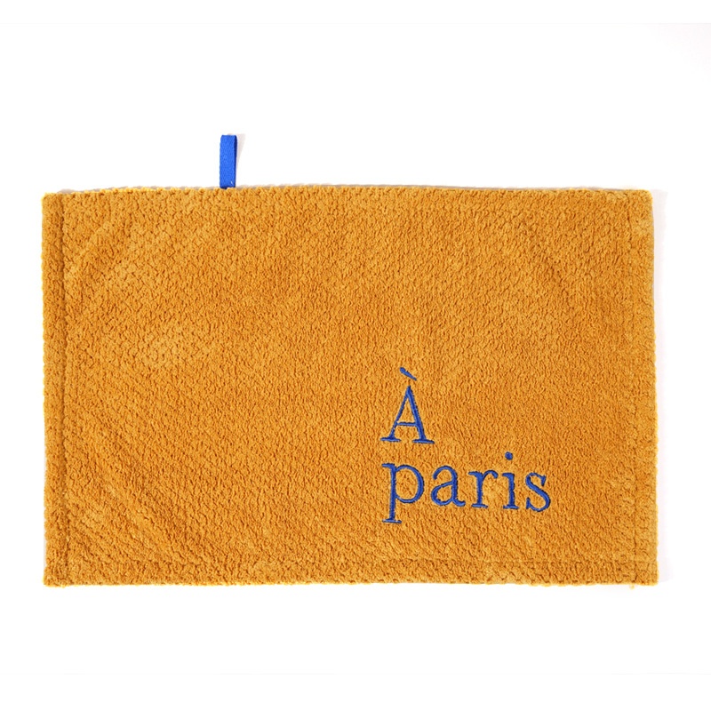 Lillian Nordic Simple Hanging Hand With Letter Embroidery Coral Fleece Absorbent Cloth For Small Children Towel_voghion.com