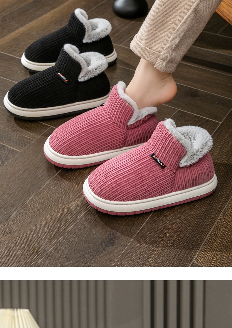 Zees Middle-aged And Women's Non-slip Soft Sole Winter Elderly Shoes With Fleece Lining, Thickened Warm Wrapped Heel,_voghion.com