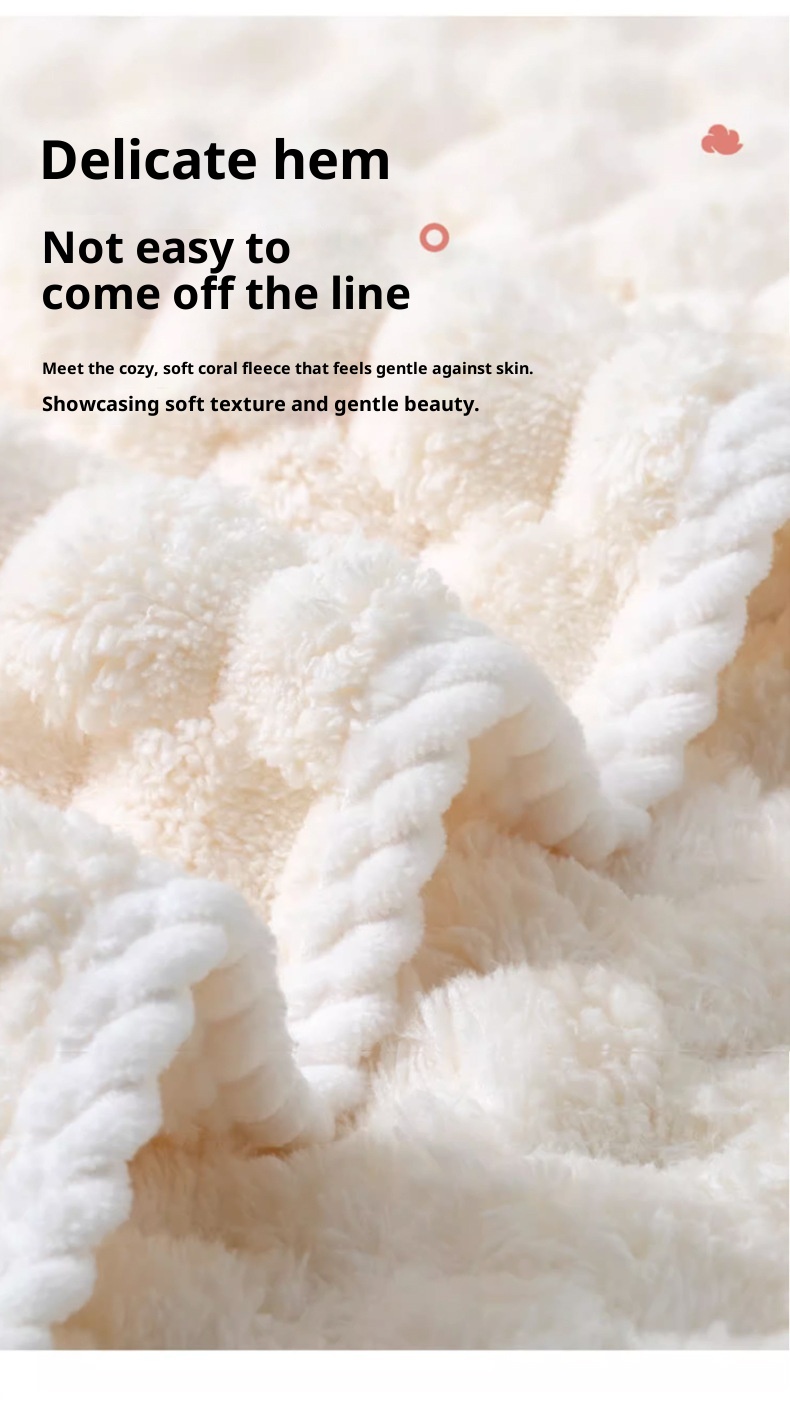 Lillian Cloud Grid Coral Fleece Small Hanging Thickened Bathroom Cute Baby Hand Towel Absorbent Quick-Dry_voghion.com