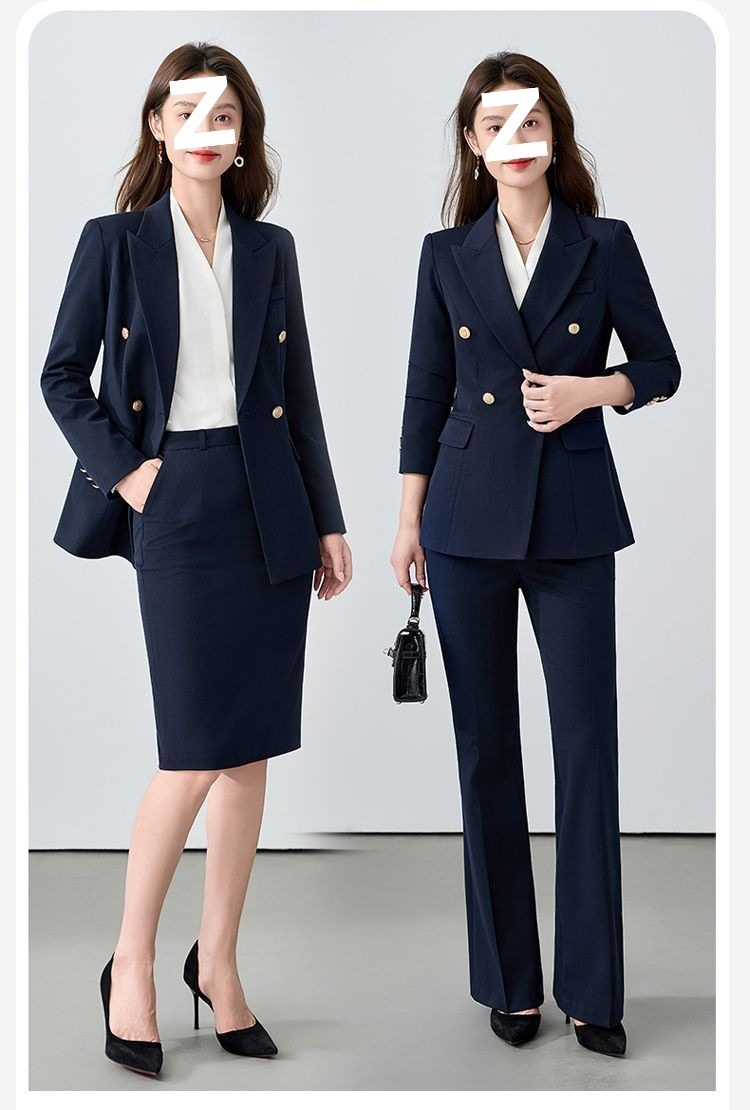 girl Girl Gray Set For Women, Double-Breasted, Petite Formal Wear, College Student Exam Interview Professional Suit_voghion.com