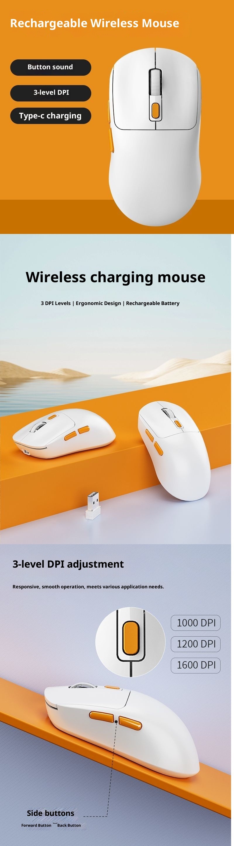 Techglobe Rechargeable Wireless Mouse Sound For Office Use, Compatible HP ASUS Laptops And Desktops, Factory Direct Wholesale With_voghion.com