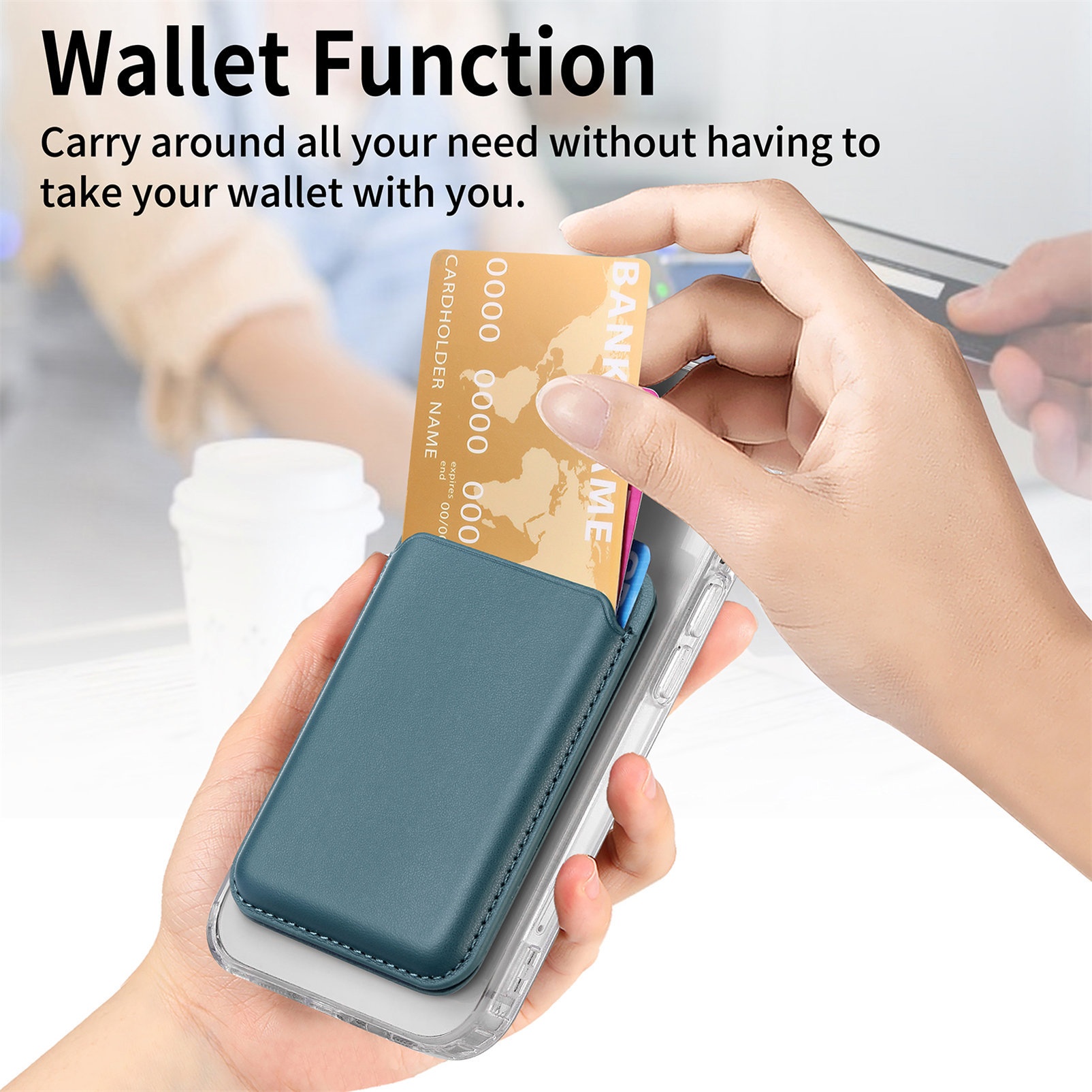 TechGlobe Modello personalizzato compatibile con iPhone 17 Pro Supporto magnetico resistente Porta carte di credito_voghion.com