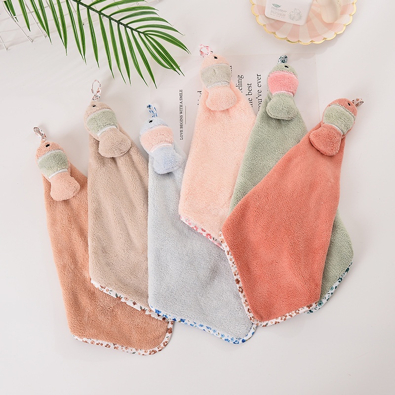 Asciugamano da appendere Lillian per bambini, asciugamano per asciugare le mani per la cucina e il bagno, tendenza attuale, ad asciugatura rapida e assorbente_voghion.com