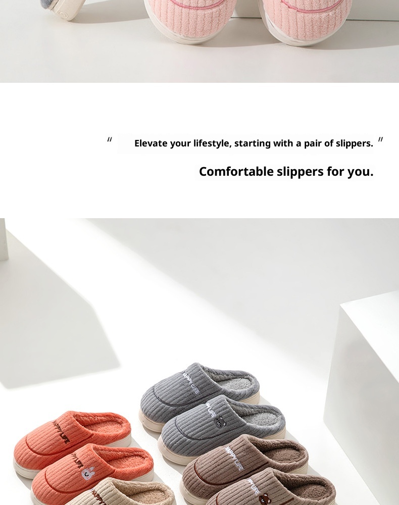 Zees Katoen met loopcomfort, dikke zool voor herfst en winter, dagelijks gebruik binnenshuis, antislip, warm, fleece voor thuisgebruik_voghion.com