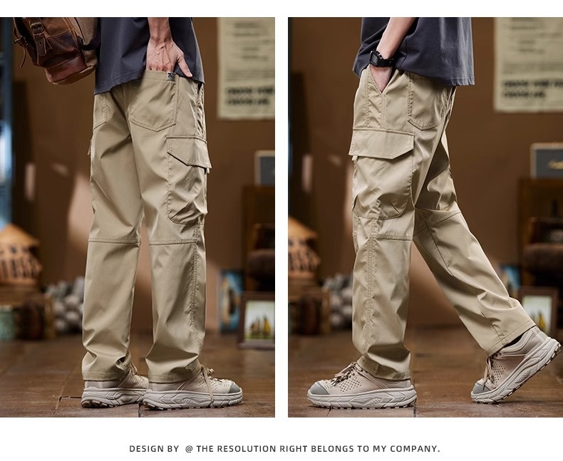 Pantaloni cargo da uomo in stile americano, primavera autunno, larghi, dritti, a gamba larga, 2024, alla moda, sportivi, casual, lunghi_voghion.com