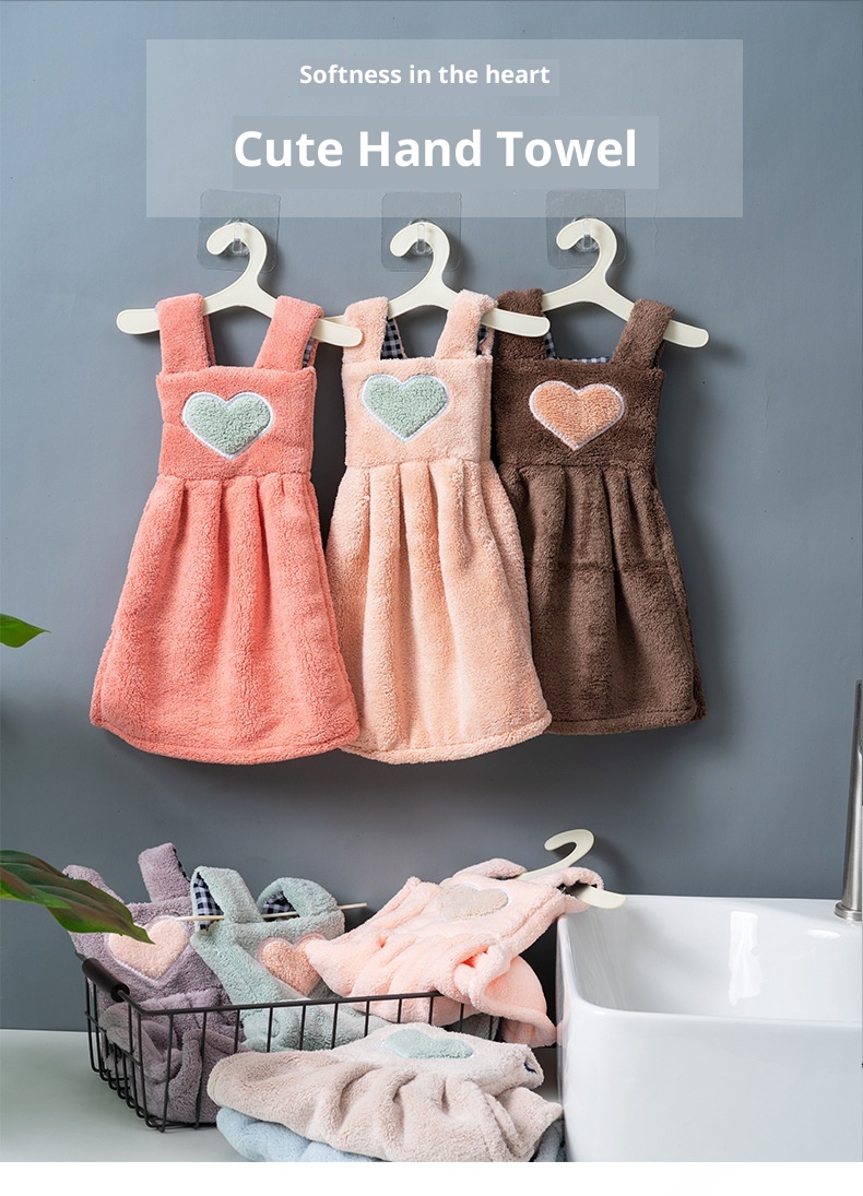Lillian Absorbent Hanging Korean Thickened Cartoon Kitchen Hand Drying Nordic Bathroom Children's Soft Towel_voghion.com
