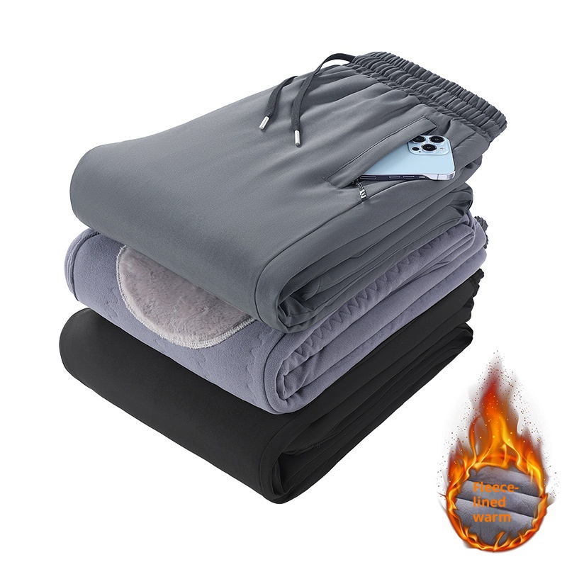 Pantaloni da jogging sportivi lunghi da uomo, spessi e caldi, foderati in pile, nuovi, autunnali e invernali, in cotone_voghion.com