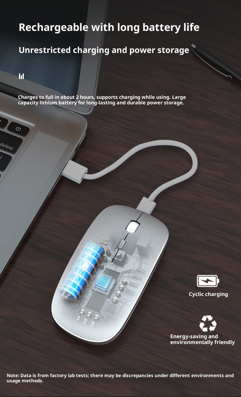 Techglobe Bluetooth adatto per iPad, tablet, Huawei, telefono cellulare, laptop, ufficio, mouse wireless silenzioso_voghion.com