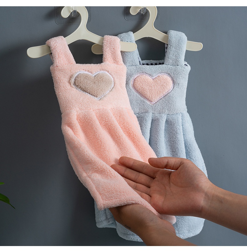 Lillian Absorbent Hanging Korean Thickened Cartoon Kitchen Hand Drying Nordic Bathroom Children's Soft Towel_voghion.com