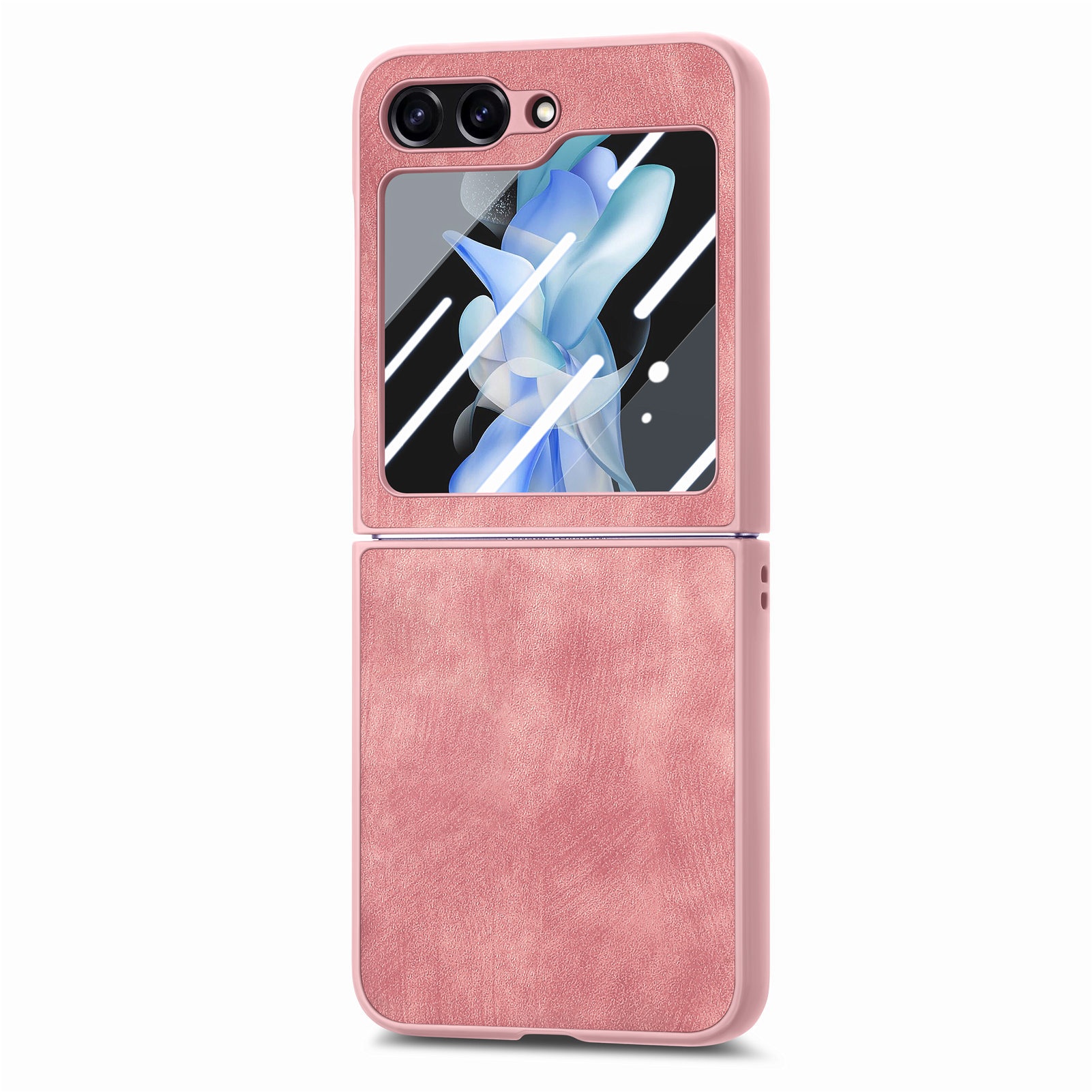 TechGlobe Compatibel met Samsung Z 5 Skin Feel Solid Color Oil Spray Flip 5/4 Protector Geïntegreerd Boven- en Onderscherm_voghion.com