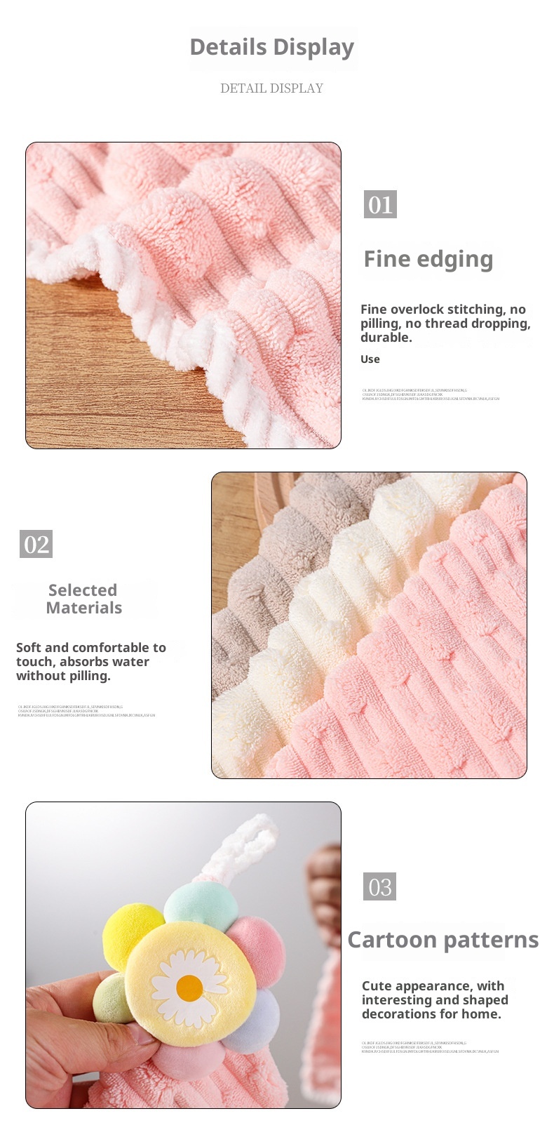 Lillian New Coral Fleece For Home Kitchen Bathroom Hanging Absorbent Hand Square Wash Towel_voghion.com
