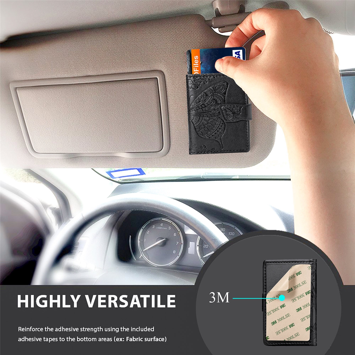 TechGlobe Foreign Trade Gift Coin Holder Universal 3M Adhesive Multi-Function Insert Embossed Phone Back Sticker Card Case_voghion.com