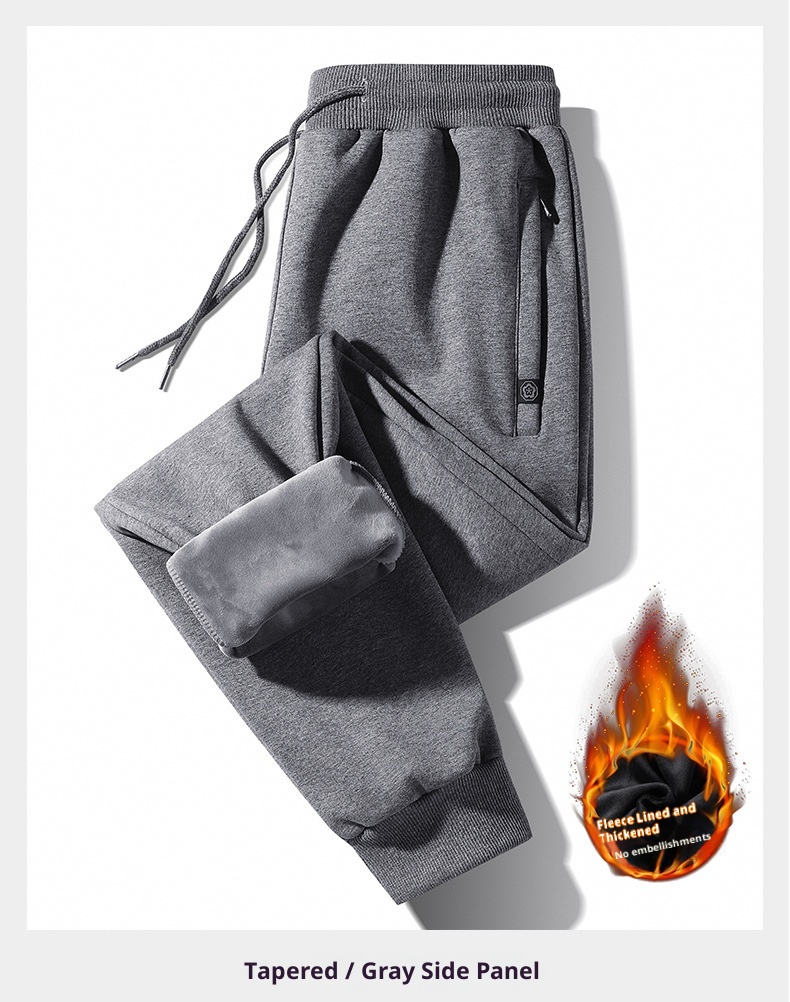 Pantaloni sportivi versatili da uomo, da uomo, di alta qualità, con fodera in pile, stile casual, autunno inverno_voghion.com
