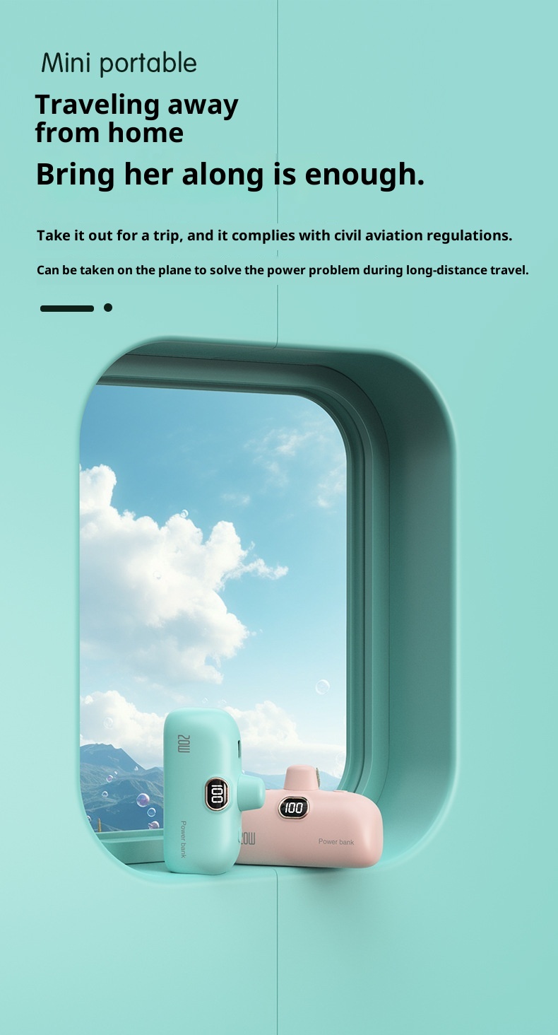 Techglobe KC Cross-Border Wholesale Pocket Capsule 5000mAh Portatile Compatto Cellulare Power Bank Regalo Stampa_voghion.com