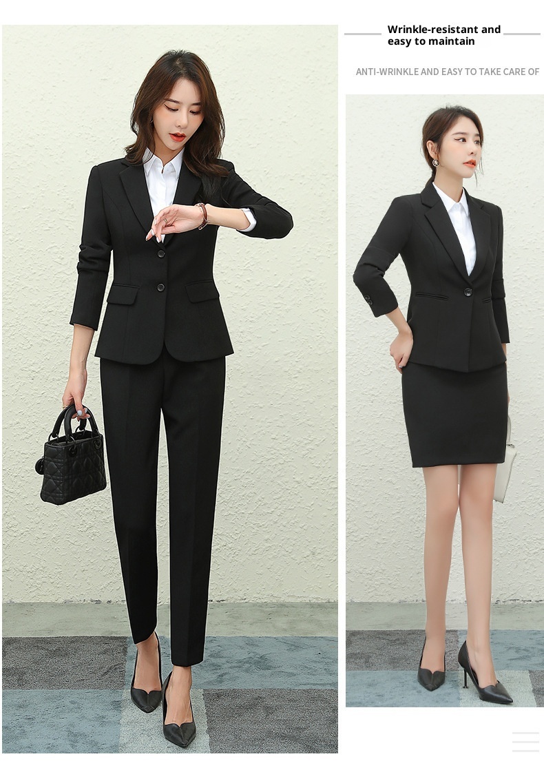 girl Girl Suit Women's Spring And Autumn Long Sleeve Black Slim Fit Formal We For College Students Professional Interview_voghion.com