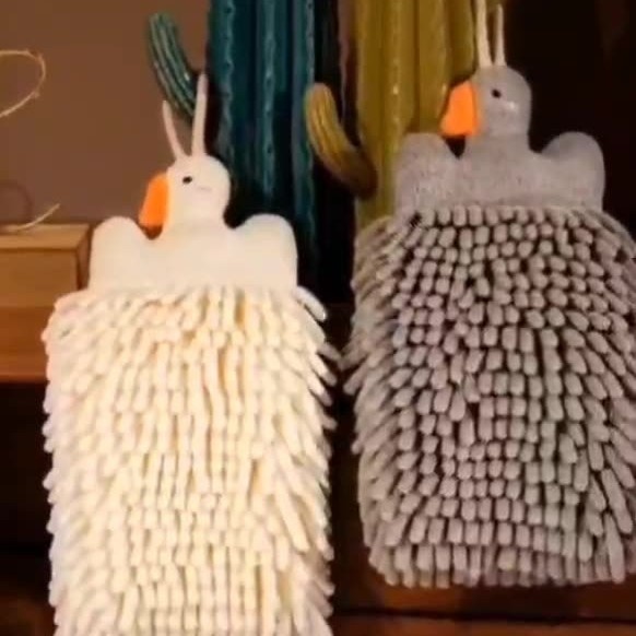 Pañuelo de chenilla grueso y adorable para niños, ideal para cocina y baño. Diseño con dibujos animados. Estilo colgante._voghion.com