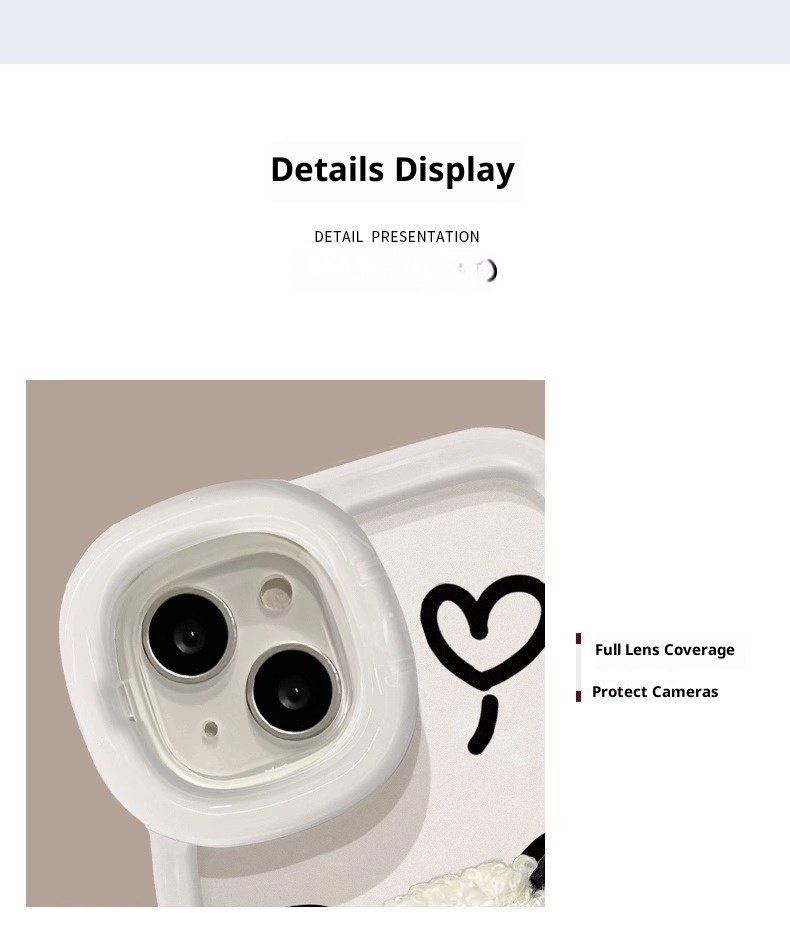 TechGlobe Plüsch-Panda-Lanyard, kompatibel mit iPhone 16 Pro, iPhone 15, niedliche, stoßfeste Silikonhülle, iPhone 14, unsichtbarer Doppelständer, iPhone XR_voghion.com