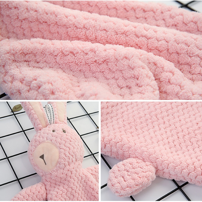 Lillian New Japanese Style Coral Fleece Face Hand Kitchen Household Unicorn Naked Bear Hanging Towel Easy To Clean_voghion.com