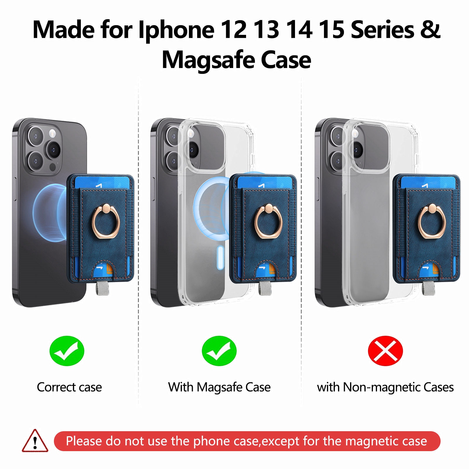 TechGlobe New Magnetic Wallet Coin Clip PU Leather Back Sticker Card Holder Strong Magnet In Stock_voghion.com