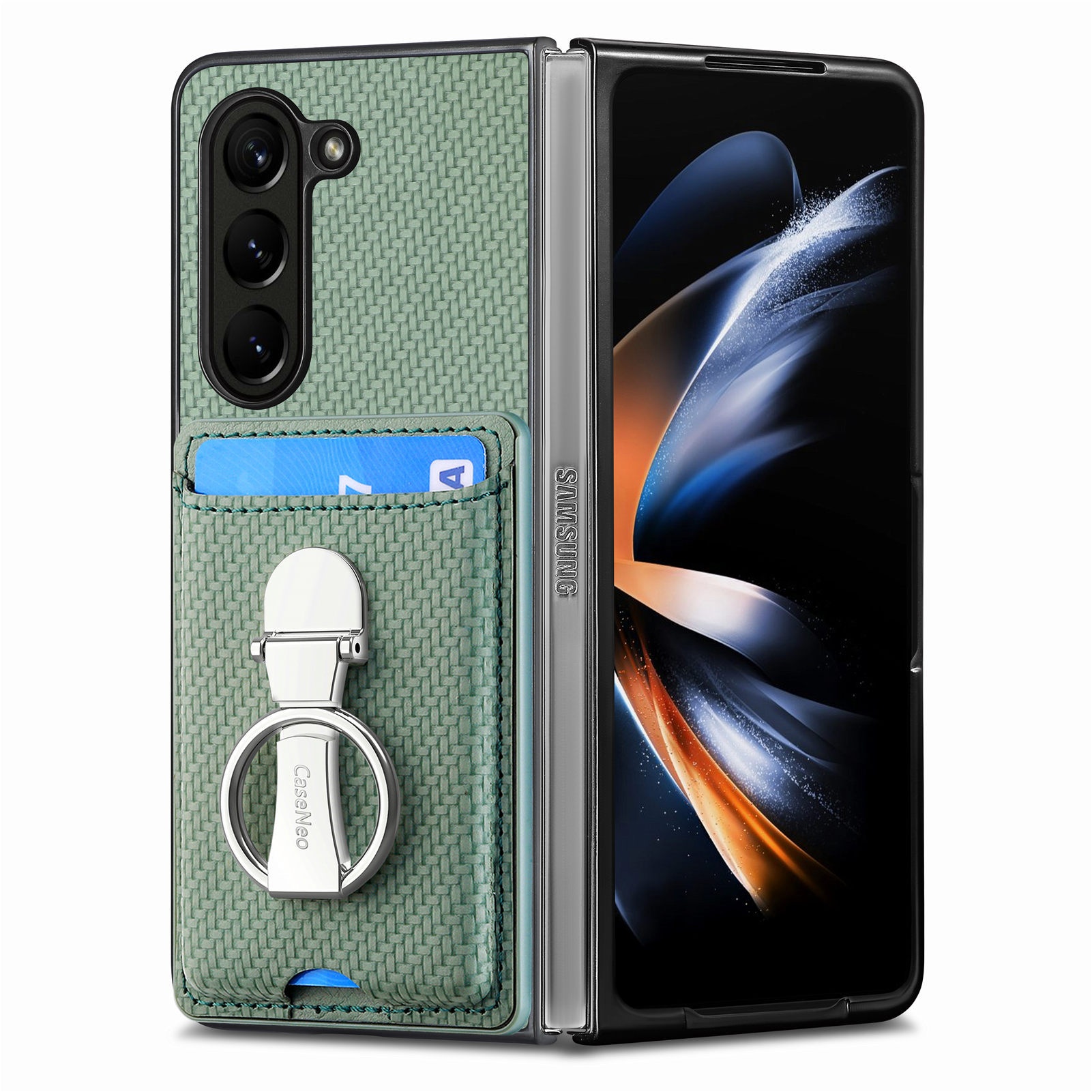 TechGlobe Compatible With Japan And Korea Sam Samsung ZFold7 Multifunctional Ring Stand Card Holder Phone Case 360°Rotating_voghion.com