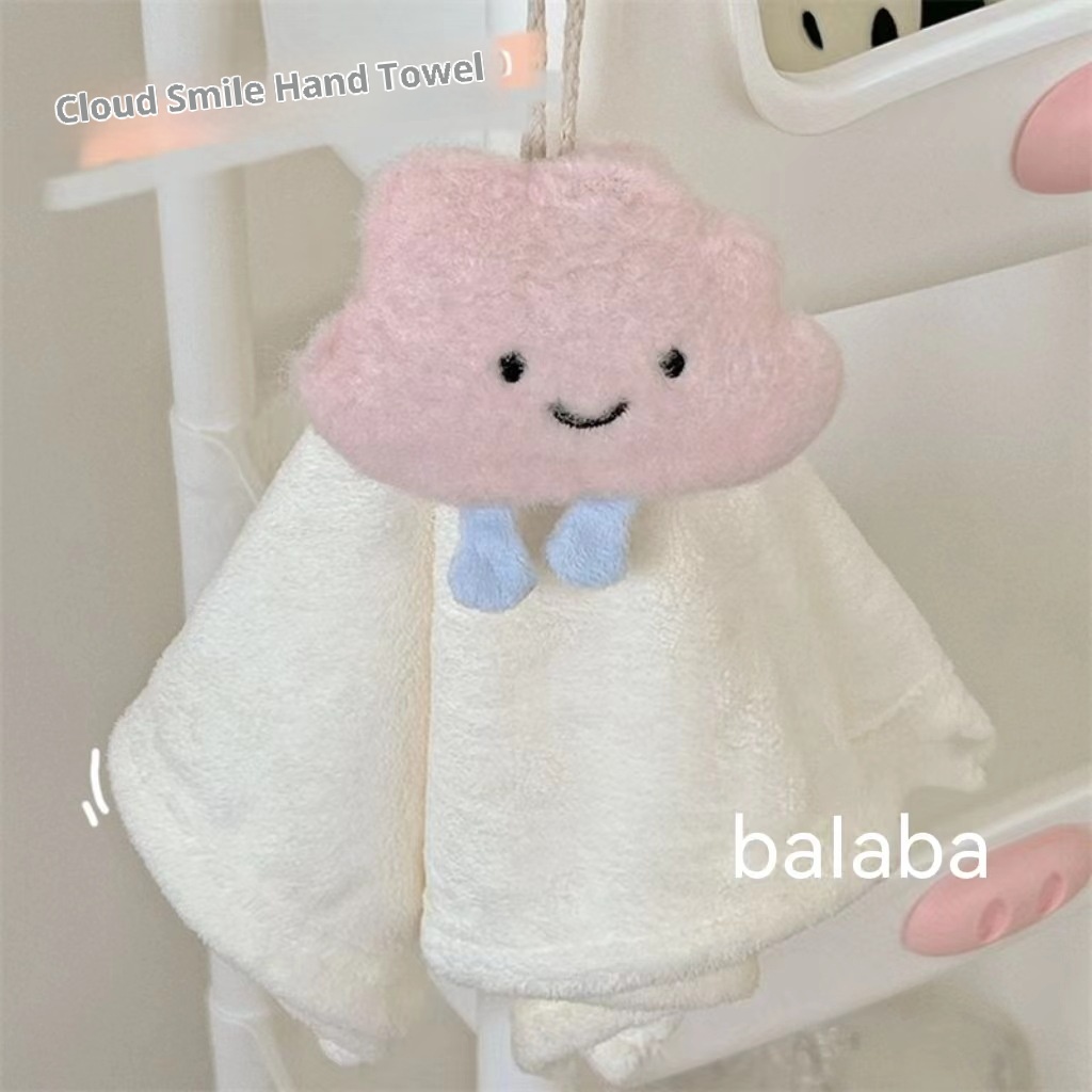 Lillian Absorbent Quick-Dry Household Kitchen Cloth Bear Pineapple Square Baby Hand Towel Cloud Hanging Coral Fleece_voghion.com